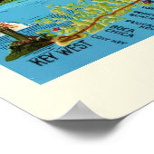 Farbenfrohe Florida Keys 18x24 Karte Poster (Ecke)