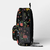 Farbenfrohe FLower Garden Hand Zeichnend Schwarz C Bedruckter Rucksack (Rechts)