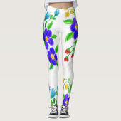 Farbenfrohe Flower Girly Leggings (Vorderseite)