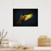 Farbenfrohe Flugbahn auf dunklem Hintergrund Poster (Küche)
