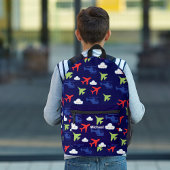 Farbenfrohe Flugzeuge Funny Wolken Navy Blue Custo Bedruckter Rucksack