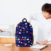 Farbenfrohe Flugzeuge Funny Wolken Navy Blue Custo Bedruckter Rucksack