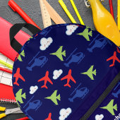 Farbenfrohe Flugzeuge Funny Wolken Navy Blue Custo Bedruckter Rucksack