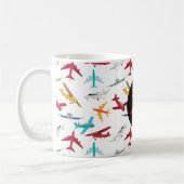 Farbenfrohe Flugzeuge Muster Individuelle Name Kaffeetasse (Links)