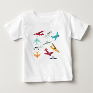 Farbenfrohe Flugzeuge Muster Kinder Bad Baby T-shirt