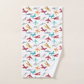 Farbenfrohe Flugzeuge Muster Kinder Bad Badhandtuch Set (Handtuch)