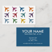 Farbenfrohe Flugzeuge reisen Visitenkarten Visitenkarte (Vorne/Hinten)