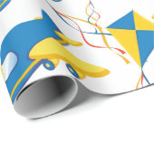 Farbenfrohe Flugzeuge und Kites Kindermuster Geschenkpapier (Rolleneckpunkt)