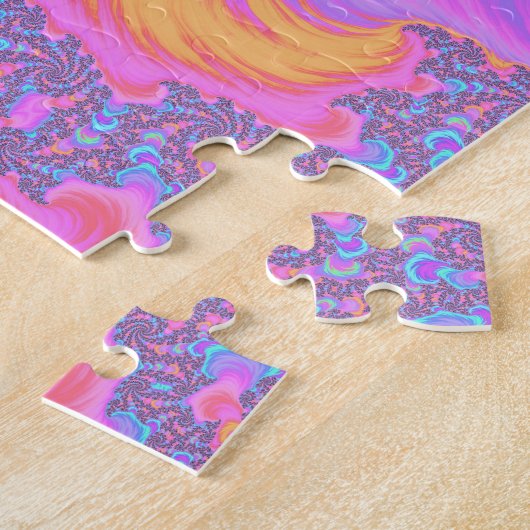 Farbenfrohe Fluoreszenz-Trippy-Fraktal Spirale Puzzle (Seite)