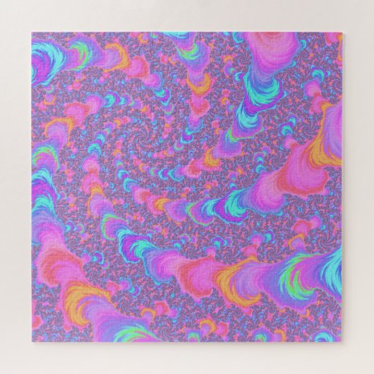 Farbenfrohe Fluoreszenz-Trippy-Fraktal Spirale Puzzle (Horizontal)