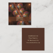 Farbenfrohe fluoreszierende Abstrakte braune Frakt Quadratische Visitenkarte (Vorne/Hinten)
