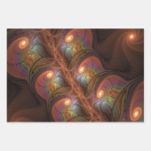 Farbenfrohe fluoreszierende Abstrakte Moderne Brau Geschenkpapier Set (Vorderseite 2)