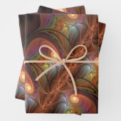Farbenfrohe fluoreszierende Abstrakte Moderne Brau Geschenkpapier Set (Beispiel)