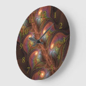 Farbenfrohe fluoreszierende Abstrakte Moderne Brau Große Wanduhr (Winkel)