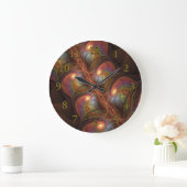 Farbenfrohe fluoreszierende Abstrakte Moderne Brau Große Wanduhr (Zuhause)