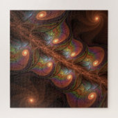 Farbenfrohe fluoreszierende Abstrakte Moderne Brau Puzzle (Horizontal)