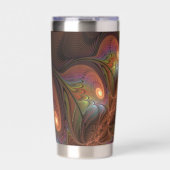 Farbenfrohe fluoreszierende Abstrakte Moderne Brau Thermobecher (Vorderseite)