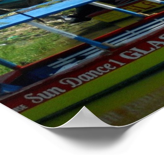 Farbenfrohe Flussboote Negril Jamaica Foto Poster (Ecke)