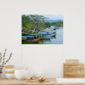 Farbenfrohe Flussboote Negril Jamaica Foto Poster (Küche)