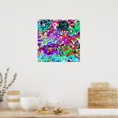 Farbenfrohe flüssige Kunstmarmorne Pour Painting E Poster (Küche)