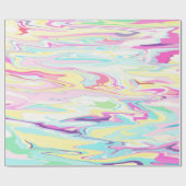 Farbenfrohe, flüssige Malerei ästhetisches Design Geschenkpapier (Flach)