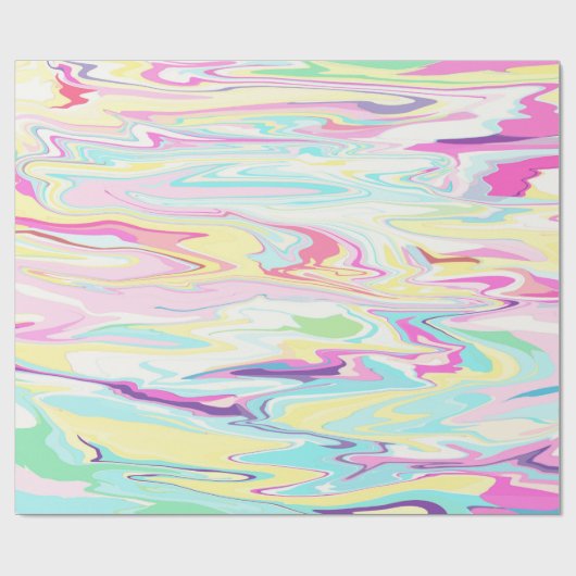 Farbenfrohe, flüssige Malerei ästhetisches Design Geschenkpapier (Flach)