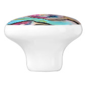 Farbenfrohe flüssige Marmorabstraktion Keramikknauf (Seitenansicht)