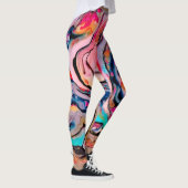 Farbenfrohe flüssige Marmorabstraktion Leggings (Rechts)