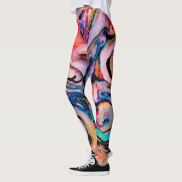 Farbenfrohe flüssige Marmorabstraktion Leggings
