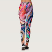 Farbenfrohe flüssige Marmorabstraktion Leggings (Rückseite)
