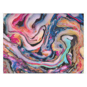 Farbenfrohe flüssige Marmorabstraktion Tischdecke (Vorderseite (Horizontal))