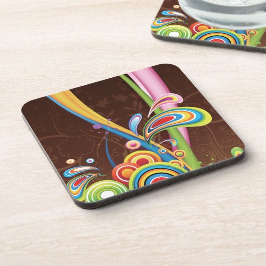 Farbenfrohe flüssige Realität Getränkeuntersetzer (Linke Seite)