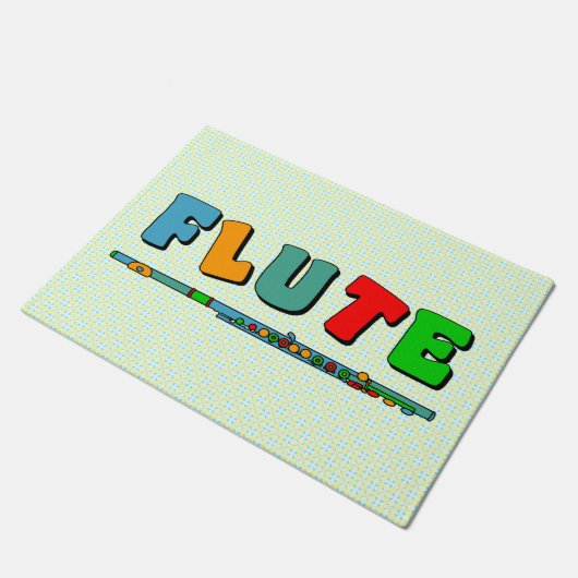 Farbenfrohe Flute Fußmatte (Schrägansicht)