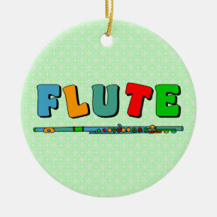 Farbenfrohe Flute Keramik Ornament