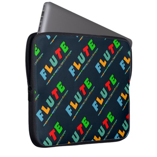 Farbenfrohe Flute Laptopschutzhülle (Vorne Rechts)