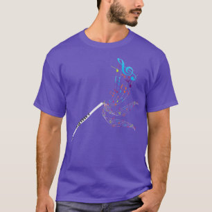 Farbenfrohe Flute Musiker Flutist T-Shirt