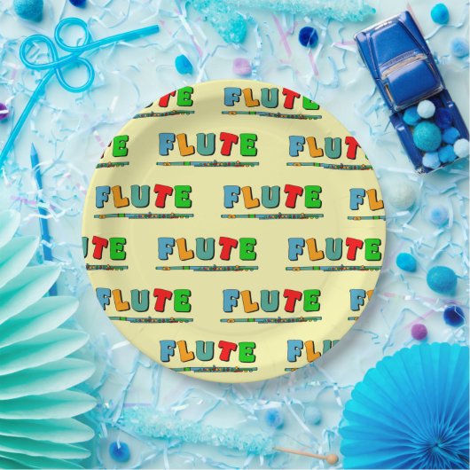 Farbenfrohe Flute Pappteller (Party)