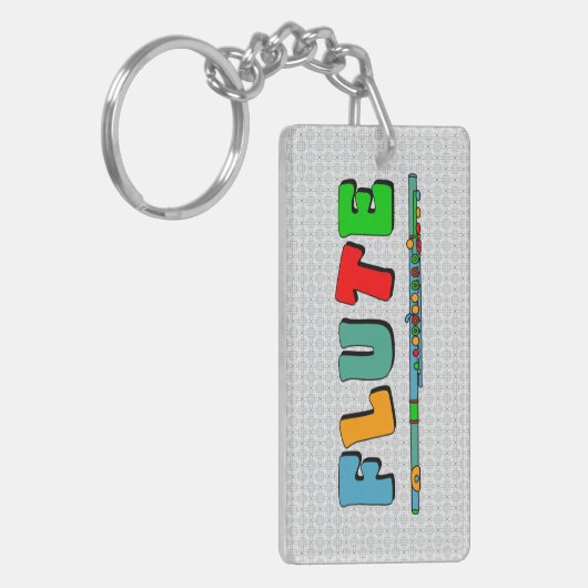 Farbenfrohe Flute Schlüsselanhänger (Vorderseite links)