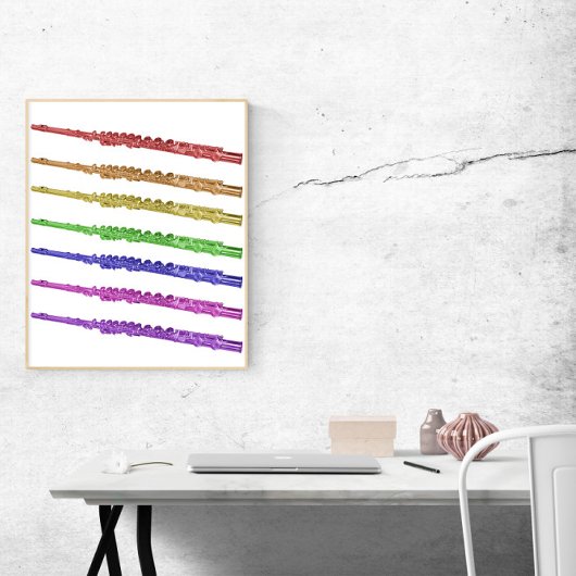 Farbenfrohe Flutes Regenbogen Poster