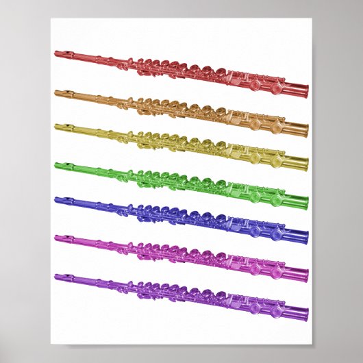 Farbenfrohe Flutes Regenbogen Poster (Vorne)