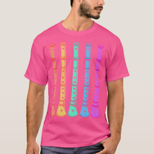 Farbenfrohe Flutes Woodwind Musikinstrumente Flute T-Shirt