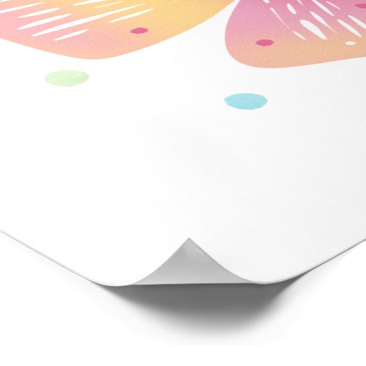 Farbenfrohe Flutter-Freunde Poster (Ecke)