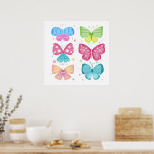 Farbenfrohe Flutter-Freunde Poster (Küche)