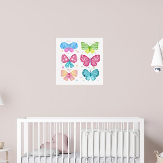 Farbenfrohe Flutter-Freunde Poster (Kinderzimmer 2)