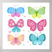Farbenfrohe Flutter-Freunde Poster (Vorne)