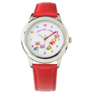 Farbenfrohe flying Birds Watch - Ihr Name Armbanduhr