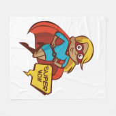 Farbenfrohe Flying Super Mama Fleecedecke (Vorderseite (Horizontal))