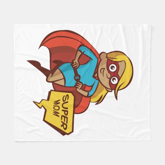 Farbenfrohe Flying Super Mama Fleecedecke (Vorderseite (Horizontal))