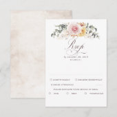 Farbenfrohe Foliage Boho Wedding RSVP Karte (Vorne/Hinten)