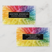 Farbenfrohe Foliage Muster-Blätter | Natürlich Visitenkarte (Vorne/Hinten)